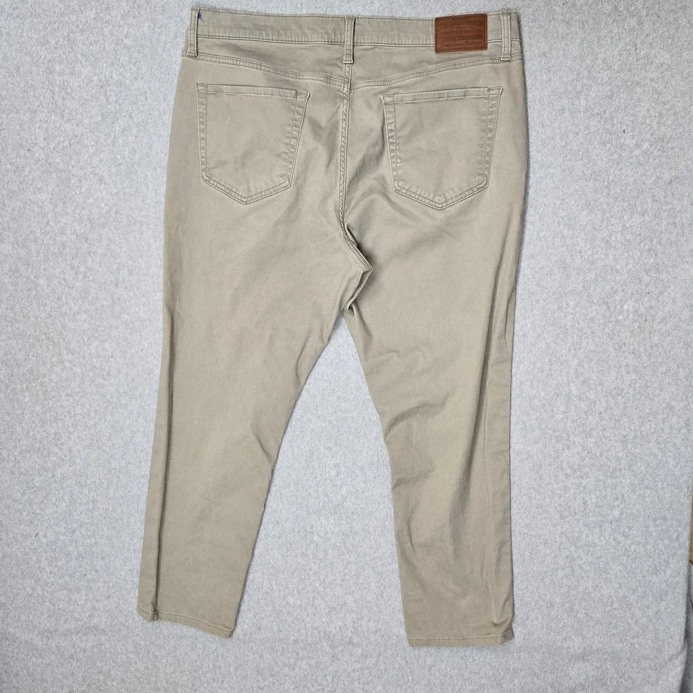 Lucky Brand Men Pants 38X30 Khaki Chino Twill 121 Slim Straight Button Zipper
